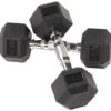 Signature Fitness Rubber Encased Hex Dumbbell, 10LB Pair