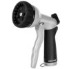 RESTMO Garden Hose Nozzle, Heavy Duty Metal Water Nozzle with 7 Adjustable Spray Patterns, High Pressure Hand Sprayer with Flow Control, for Watering Plants & Lawns, Washing Cars & Pets, Black