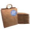Reli. Paper Grocery Bags w/Handles (100 Pcs, Bulk)(12"x7"x14") Large Paper Grocery Bags, Shopping Bags w/Handles - Heavy Duty 57 Lbs Basis - Takeout/To Go Bags, Retail Bags, Brown Kraft Paper Bags