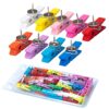 Push Pin Clips for Cork Board, 50 Pcs Colorful Push Pins with Wooden Clips Decorative Assorted Colors Thumbtack Pushpins Tacks for Bulletin Board Decorations, Artworks, Notes, Photos, Office and Home
