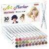 Shuttle Art 30 Colors Skin Tone&Hair Art Markers, Dual Tip Alcohol Based Flesh Color Marker Pen Set Contains 1 Blender Perfect for Kids & Adults Portrait,Comic, Anime, Manga, Illustration
