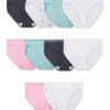 Fruit of the Loom Women's Eversoft Cotton Bikini Underwear, Tag Free & Breathable, Cotton-10 Pack-Colors May Vary, 7