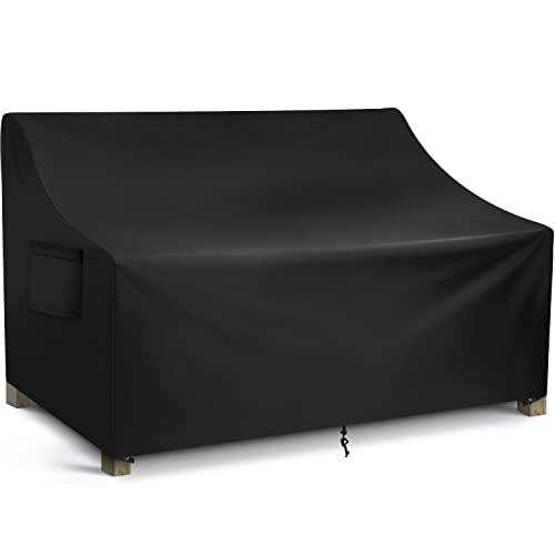 WLEAFJ Patio Sofa Cover Waterproof, 3-Seater Outdoor Sofa Cover, Heavy Duty Deep Lounge Loveseat Cover, Large Lawn Patio Furniture Covers with Air Vent, 82.6’’ W x 39’’ D x 28’’ H