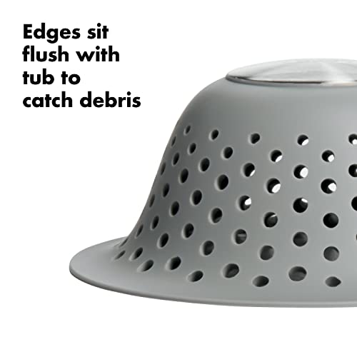 OXO Good Grips Silicone Shower & Tub Drain Protector, Gray - Image 4