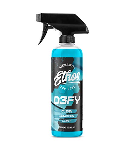 Ethos Defy - 3 in 1 Ceramic Coating - Waterless Car Wash & Wax - Car Wax Polish Spray - Hydrophobic Top Coat - Polish & Polymer Paint Sealant Protection - with Insta-Bond Technology - 16OZ