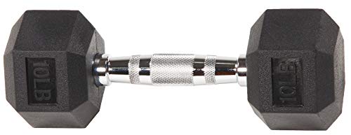 Signature Fitness Rubber Encased Hex Dumbbell, 10LB Pair - Image 4