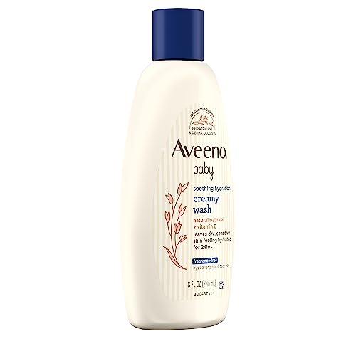 Aveeno Baby Soothing Hydration Creamy Body Wash with Natural Oatmeal, Baby Bath Wash for Dry & Sensitive Skin, Hypoallergenic, Fragrance-, Paraben- & Tear-Free Formula, 8 fl. oz - Image 2