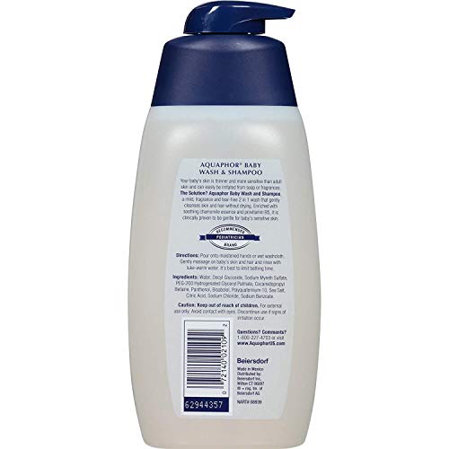 Aquaphor Baby Cleansing Wash And Shampoo 16 Ounce Pump (500ml) (2 Pack) - Image 2
