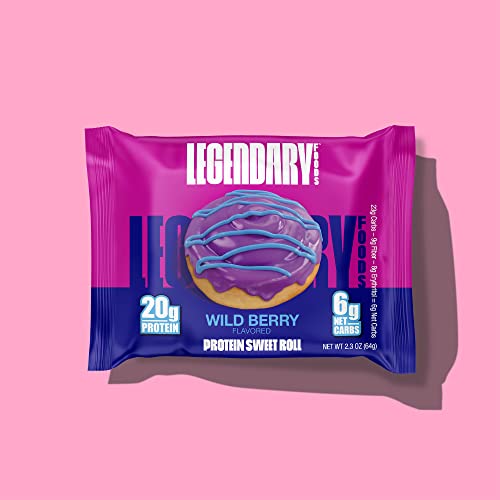 Legendary Foods High Protein Snack Wild Berry Sweet Roll | 20 Gr Pure Protein Bar Alternative | Low Carb Food | Low Sugar and Gluten Free Keto Breakfast Snacks | Healthy Wild Berry Flavored Rolls (10-pack) - Image 7