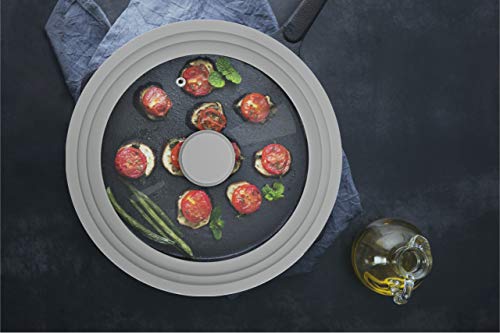 TOPULORS Universal Lid for Pots, Pans and Skillets, Tempered Glass with Silicone Rim Fits All 9 to 11 Inch Diameter Cookware, Frying Pan Cover, Replacement Lid, Dishwasher Safe, Grey - Image 8