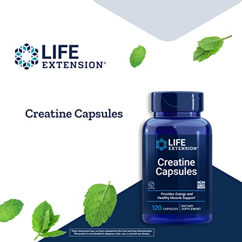 Life Extension Creatine Capsules – For Healthy Muscle Performance - Energy Support Supplement Non-GMO, Gluten Free – 120 Capsules - Image 7
