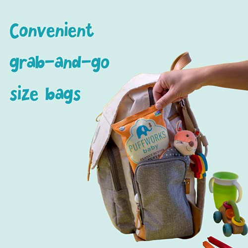 Puffworks Baby Organic Peanut Butter Puffs, Perfect for Early Peanut Introduction for Allergy Prevention, Plant-Based Protein, USDA Organic, Gluten-Free, Vegan, Non-GMO, Kosher, 0.5 Ounce (Pack of 12) - Image 3