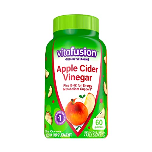 Vitafusion Apple Cider Vinegar Gummies, 500mg Apple Cider Vinegar per Serving Plus B Vitamins, 75ct (30 Day Supply), Natural Apple Cider Flavor from America’s Number One Gummy Vitamin Brand