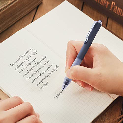 FULLPAD Black Ballpoint Pens, Retractable Medium Point 1.0mm Office Supplies Pen with Super Soft Grip & Metal Gold Clip, Smooth Writing Black Ink Journaling Pens, Gift Pen Set - Image 3