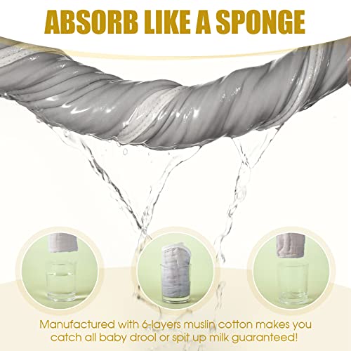 MUKIN Muslin Burp Cloths - Baby Burp Cloth Sets for Unisex. Perfect for Newborn Baby Burping Cloths/Burp Bibs. Newborn Burping Rags for Boys and Girls (Multicolored 3) - Image 5