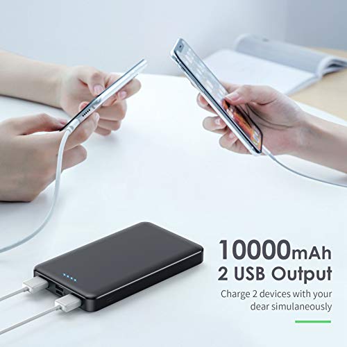 Portable Charger Power Bank 10000mAh【2 Pack】Ultra Slim Design Portable Phone Charger with Type C Input & 2 Output Backup Charging External Battery Pack for Smart Phone, Android Phone,Tablet etc. - Image 5