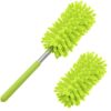 Microfiber Duster for Cleaning, Tukuos Hand Washable Dusters with 2pcs Replace Microfiber Head, Extendable Pole, Detachable Cleaning Brush Tool for Office, Car, Window, Furniture, Ceiling Fan