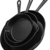 Utopia Kitchen - Saute fry pan - Pre-Seasoned Cast Iron Skillet Set 3-Piece - Nonstick Frying Pan 6 Inch, 8 Inch and 10 Inch Cast Iron Set (Black)