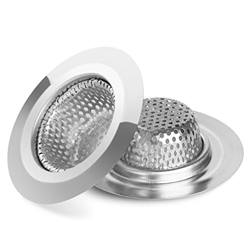 Ohtomber 2PCS Stainless Steel Bathtub Drain Strainer Cover - 2.79 inch Shower Hair Drain Catcher, Sink Strainer Filter Basket for Bathroom Sink, Wash Basin, Floor