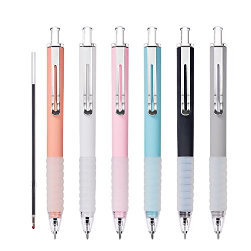 FULLPAD Black Ballpoint Pens, Retractable Medium Point 1.0mm Office Supplies Pen with Super Soft Grip & Metal Gold Clip, Smooth Writing Black Ink Journaling Pens, Gift Pen Set