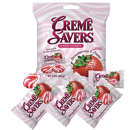 CREME SAVERS | Classic Original Individally Wrapped, Strawberries and Creme and Orange and Creme Hard Candy | 4 - PACK Variety & Sameday Shippers Card| - Image 4