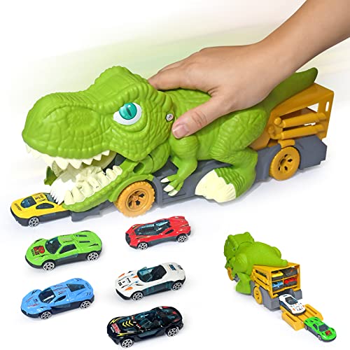 Aykzaqe Dinosaur Transport Truck Carrier Toys Eating Cars, Toys for 3 Year Old Boys, Toys for 4 Year Old Boys, Toys Trucks Cars for 3 4 5 6 + Year Old Boys, Monster Trucks for Boys 3 4 5 6 7 8 Years