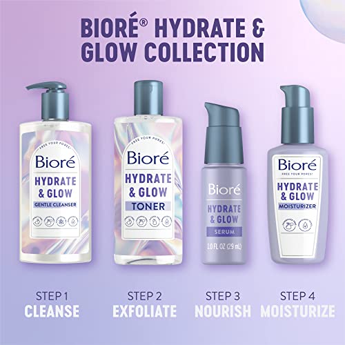 Biore Hydrate & Glow Gentle Face Wash for Dry Skin, Sensitive Skin, Dermatologist Tested, Fragrance Free, SLS/SLES Sulfate Free Facial Cleanser, Cruelty Free & Vegan Friendly 6.77 Oz Bottle  - Image 5