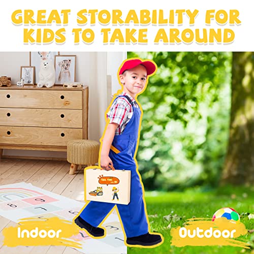 Bravmate Kids Tool Set, Pretend Play Toddler Wooden Tool Toys with Tool Box, Educational DIY STEM Toys for Boys and Girls Age 3, 4, 5 and Up (37 Pieces) - Image 3