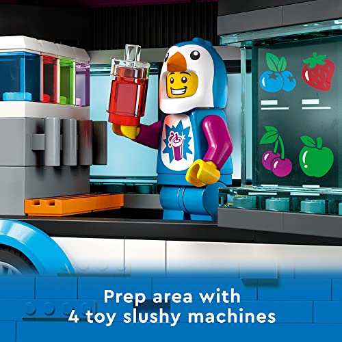 LEGO City Penguin Slushy Van 60384 Building Toy - Featuring a Truck and Costumed Minifigure, Summer Series Set, Great Gift Idea for Boys, Girls, and Kids Ages 5+ - Image 4