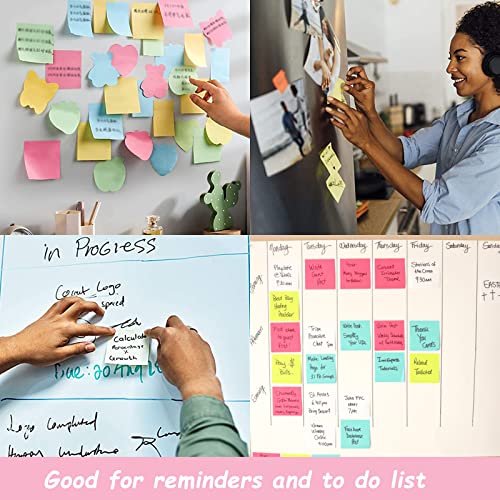 Sticky Notes 3x3 Inches Bulk 28 Pack 2800 Sheets Colored Self-Stick Pads, 100 Sheets/Pad, 4 Bright Colors (Yellow, Green, Pink, Blue) for Office Supplies, School, Home - Image 3