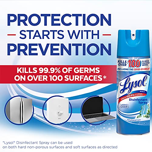 Lysol Disinfectant Spray, Sanitizing and Antibacterial Spray, For Disinfecting and Deodorizing, Spring Waterfall, 12.5 Fl Oz, (Packaging May Vary) - Image 3