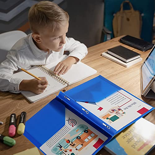 KTRIO Plastic Pocket Folders with Prongs, 5 Pack 2 Pocket Folders 3 Prong Folders with Pockets and Brads Heavy Duty Letter Size Colored Plastic Folders with Pocket and Prong for School Office Home - Image 4