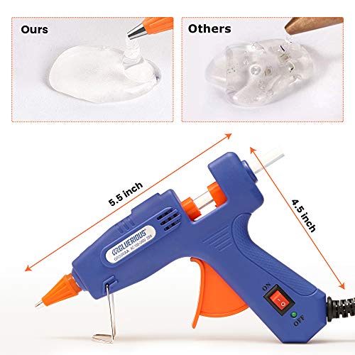 Gluerious Mini Hot Glue Gun with 30 Glue Sticks for Crafts School DIY Arts Home Quick Repairs, 20W, Blue - Image 5