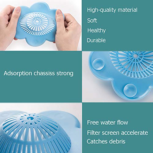 Umbworld Hair Catcher Silicone Hair Stopper Shower Drain Covers, Bathtub and Shower Drain Protectors with Suction Cups Suit for Bathroom Bathtub and Kitchen 4 Pack - Image 6