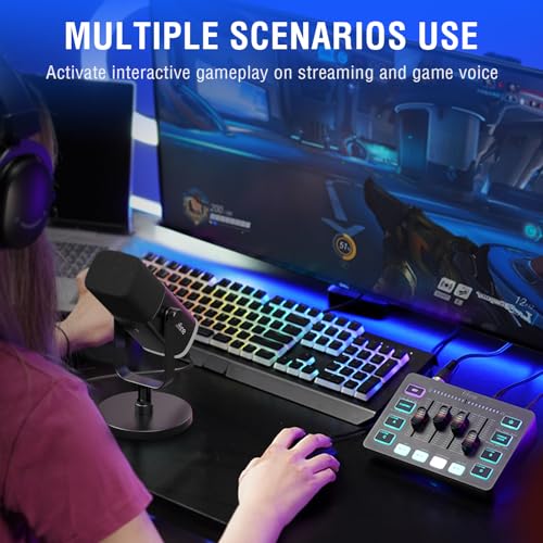 FIFINE Gaming Equipment Bundle, Dynamic XLR/USB Gaming Microphone Set with Streaming Audio Mixer for Podcast Recording Video Vocal, RGB Gamer Set with Volume Fader/XLR Interface for PC-AmpliGame KS5 - Image 3