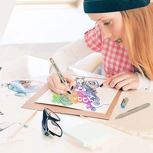 Shuttle Art 18 Pack Micro-line Pens, Waterproof Archival Ink, 11 Colors in 0.3MM Felt Tip & 7 Blacks in Sizes 0.15MM to 0.5MM Multiliner For Journaling Technical Illustrating Drawing Manga Zentangle - Image 4