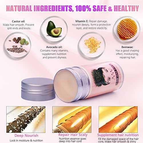 AnWoor Wax Stick for Hair, Hair Pomade Stick Smoothing & Slick Stick for Wigs Non-greasy Styling Hair Wax Stick for Flyaways - Image 4