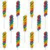 Rainbow Twist Lollipop, Mixed Fruit Flavor, Individually Wrapped Pop, 3" Inch Sucker (12-Pack)