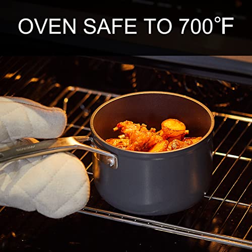 MSMK 2.5 Quart Saucepan with lid, Stay-Cool Handle, Burnt also Nonstick, Scratch-resistant, Induction Cooking Pot - Image 4