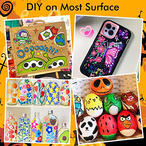 Shuttle Art 36 Colors Dual Tip Acrylic Paint Markers, Brush Tip and Fine Tip Acrylic Paint Pens for Rock Painting, Ceramic, Wood, Canvas, Plastic, Glass, Stone, Calligraphy, Card Making, DIY Crafts - Image 2