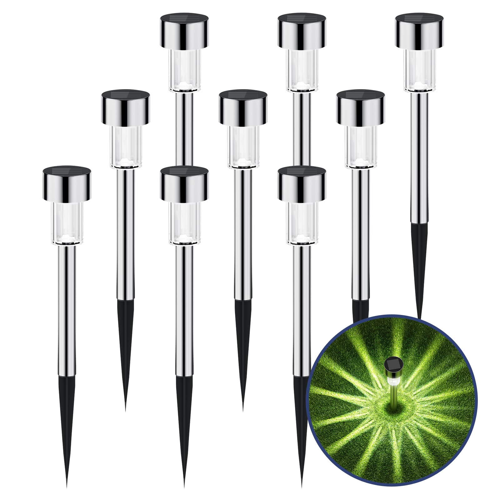 Cvosua Solar Outdoor Lights 12 Pack, Waterproof Outdoor Lights, Solar Garden Lights, Solar Powered Landscape Lighting for Pathway, Patio, Yard, Lawn, Walkway, Deck and Driveway