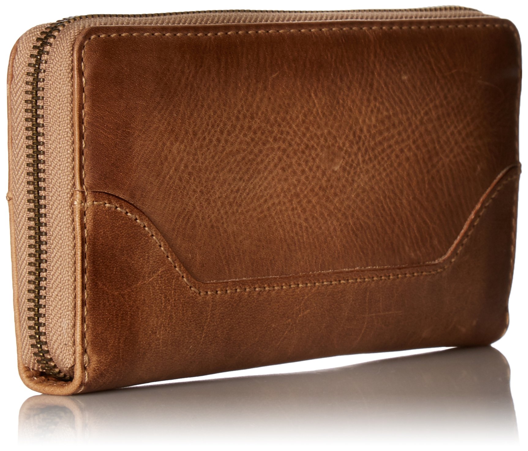 Frye Women's Leather Melissa Zip Wallet, Beige, One Size - Image 4